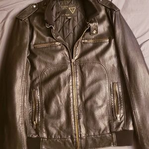 Retro Guess Los Angeles Leather Jacket XL Tall